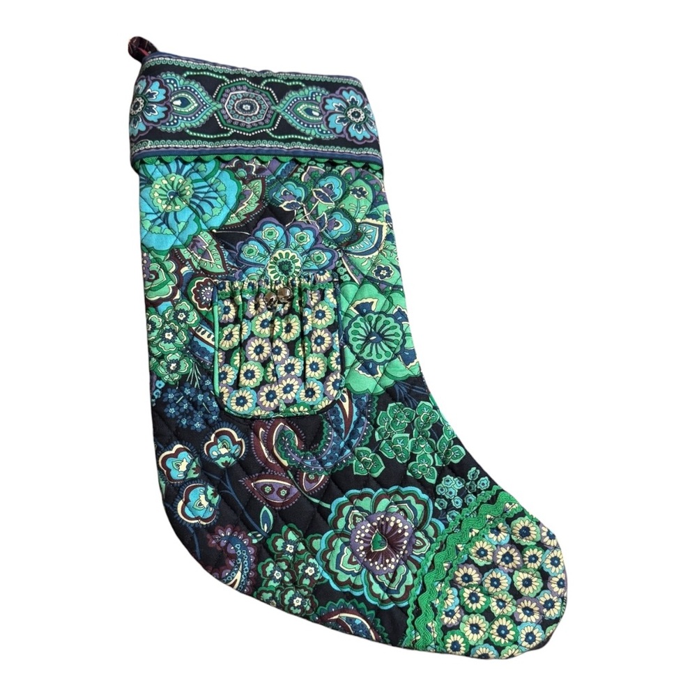 Vera Bradley Floral Quilted Stocking Blue Rhapsody